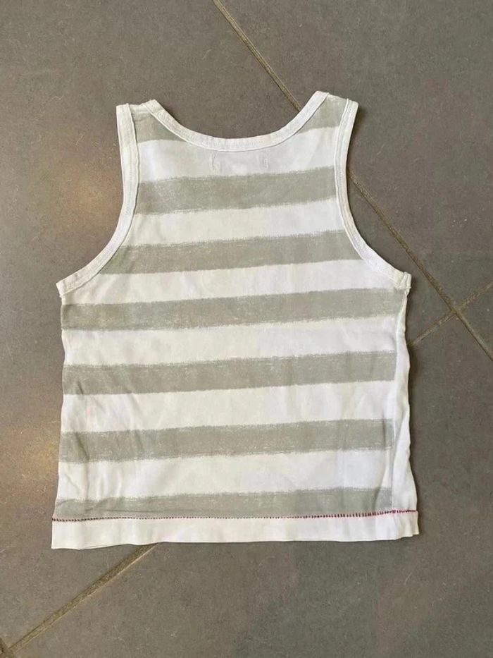 T-shirt sans manches / Débardeur - Jean Bourget - Blanc & Gris - 3 ans - photo numéro 3