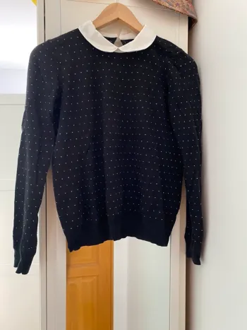 Pull noir col claudine