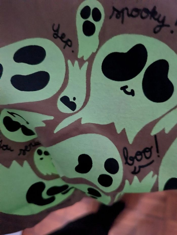 T-shirt manches longues garçon 8 ans halloween phosphorescent - photo numéro 4