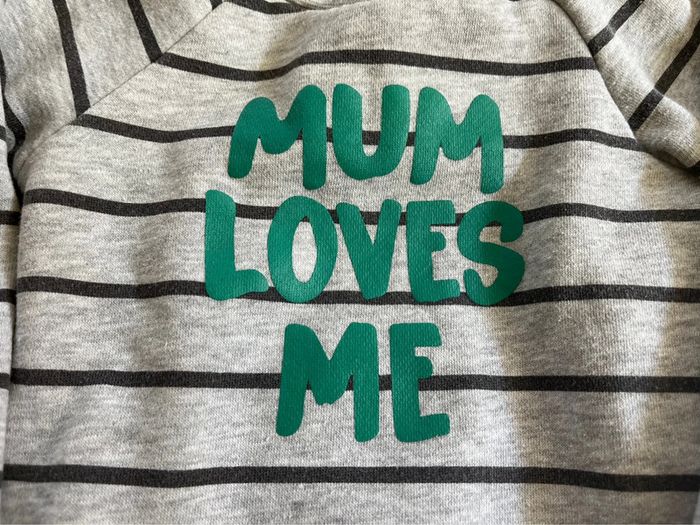 Sweat pull « Mum loves me » taille 9 mois marque Influx - photo numéro 2