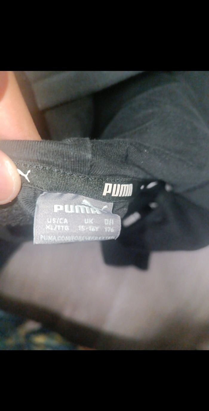 Sweat à capuche zippé Puma Noir - Logo Blanc - Taille S - Très Bon État - photo numéro 4
