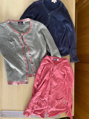 Gilets sergent major dpam 6 ans fille violet rose gris