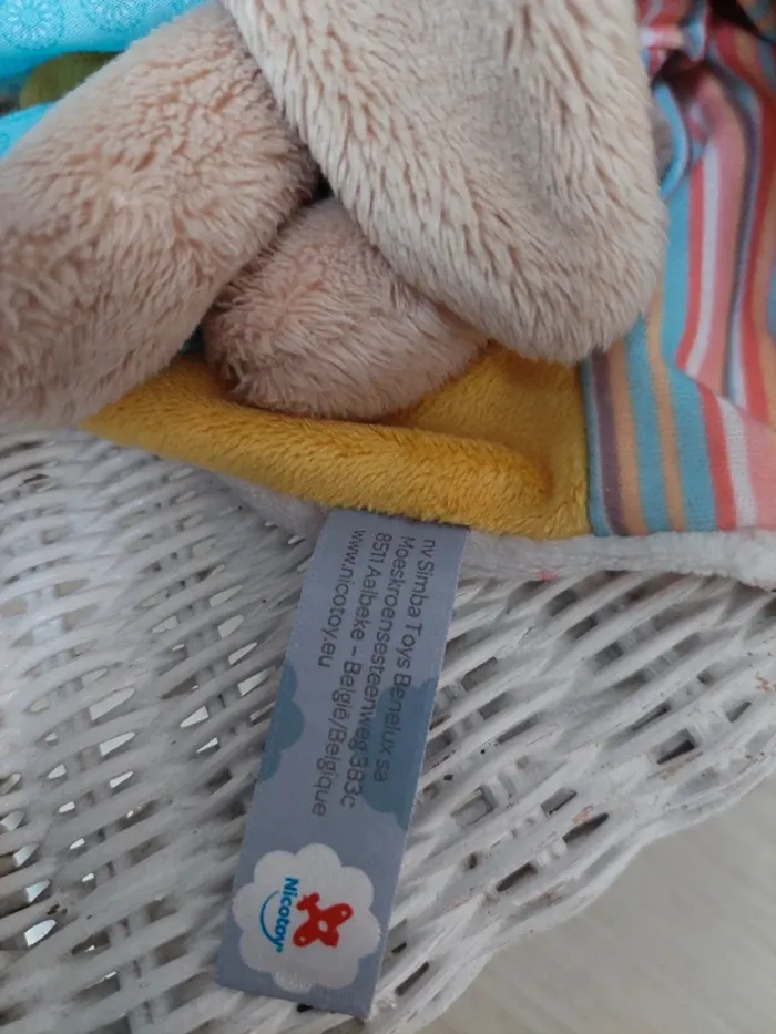 Simba toys - doudou carré lapin multicolore - photo numéro 5