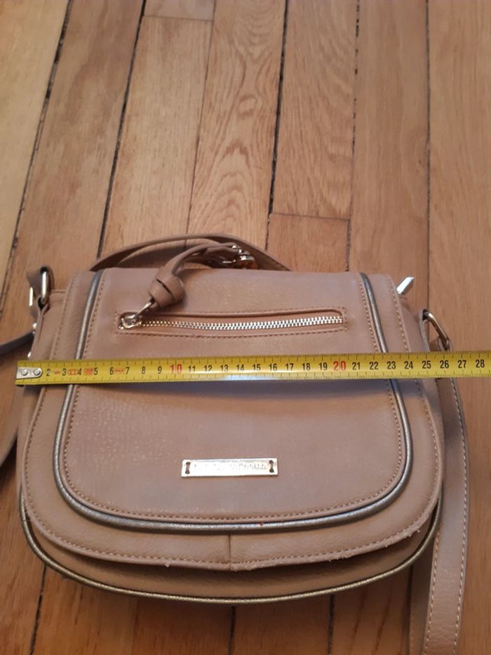 Sac à bandoulière beige/doré Lulu Castagnette - photo numéro 12