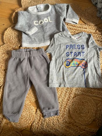Ensemble gris 3 pièces taille neuf mois t-shirt Zara