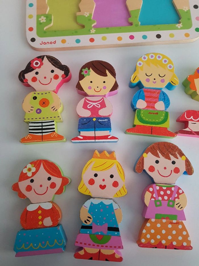 Funny magnets princesse et Puzzle dolls en bois Janod - photo numéro 3