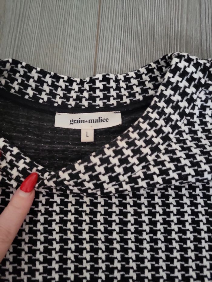 Pull ml pied de poule grain de malice T L - photo numéro 2