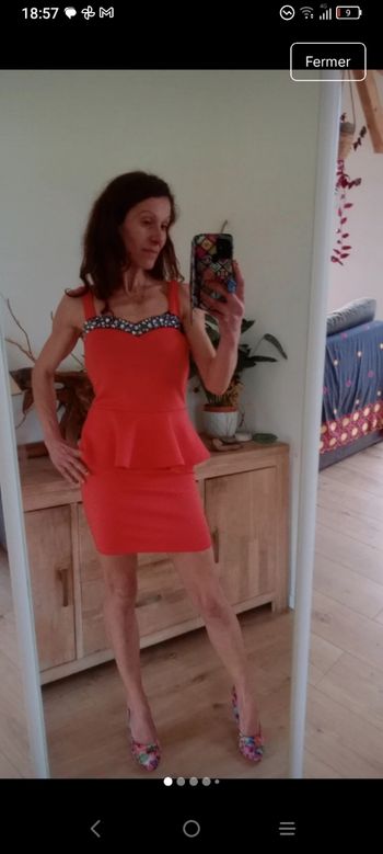 Robe cocktail 36 rose c80