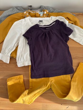 Lot vêtements 2 ans tons jaune/violet/gris