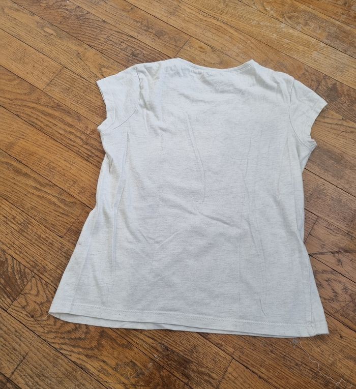 t-shirt fille manche courte beige imprimé kiabi taille 10ans - photo numéro 3