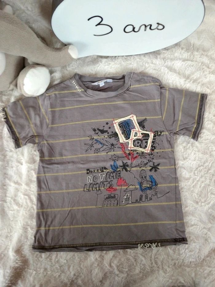 Tee shirt chemise manches courtes Garçon 3 ans Kid Kanai 100% coton - photo numéro 2