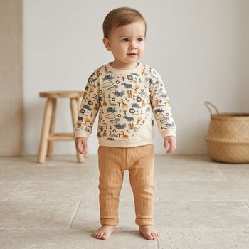 Look Bébé Mixte 18–24 Mois – Ensemble Chic Safari Sable & Terracotta