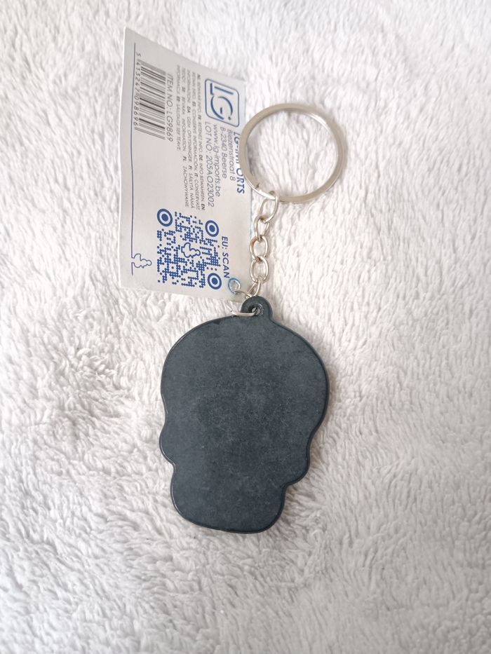 Porte clef tete de mort mexicaine yeux vert rose - photo numéro 2