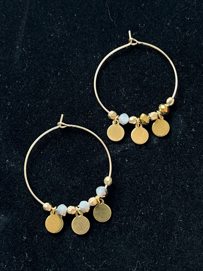 Boucles d’oreilles créoles acier inoxydable style bohème