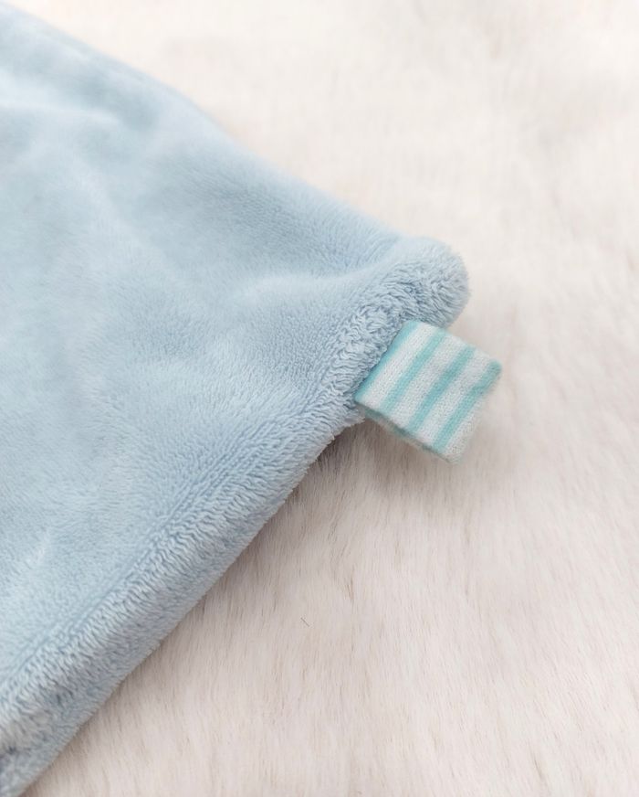 Doudou plat âne cheval bleu Corse Corsica blanc gris Textisun attache tétine - photo numéro 6