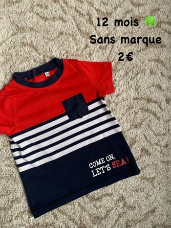 T-shirt 🍀 12 mois 🍀 Sans marque