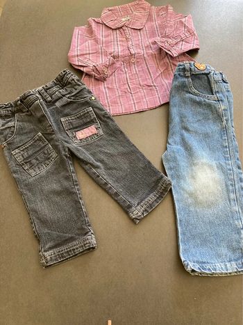 Lot ensemble vêtement bébé fille garde robe pantalon 12 mois