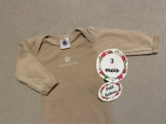 Body manches longues petit bateau 3 mois - photo numéro 2