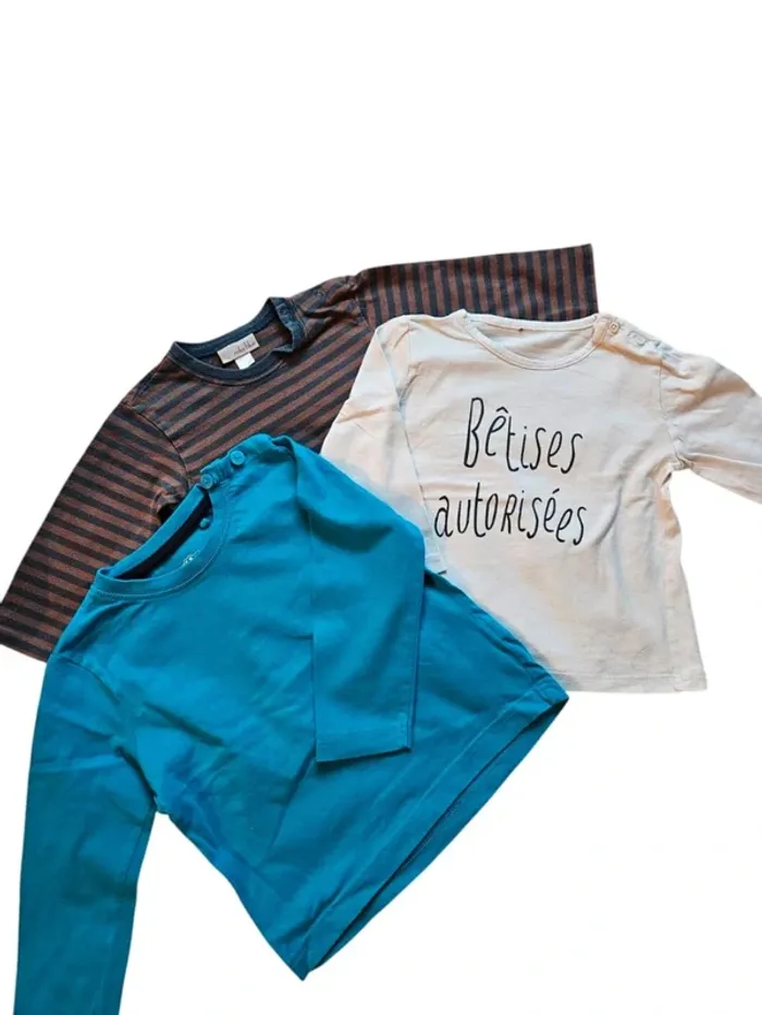 Lot de 3 Tee-shirt manche longue- 12 mois