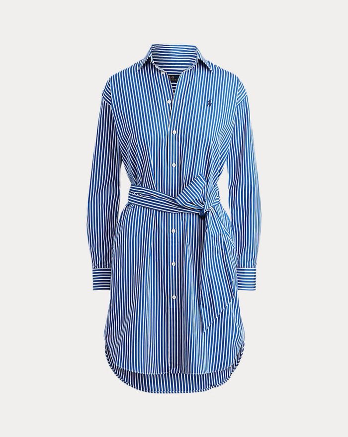 Polo Ralph Lauren - Robe chemise rayée à logo - Bleu - photo numéro 4