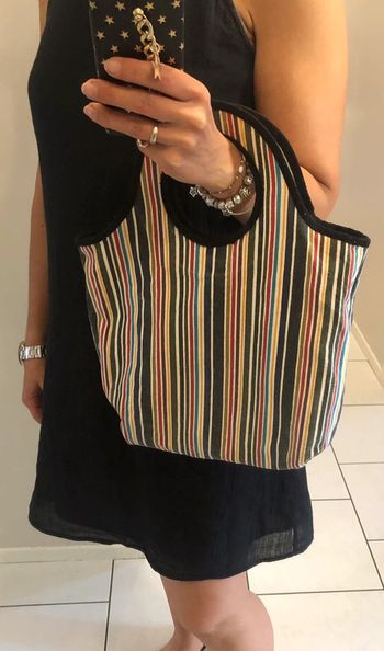 Sac Divided en coton rayé