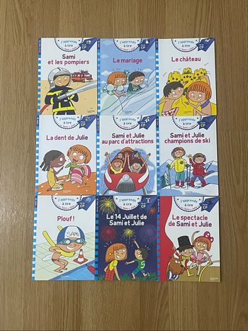 Lot 9 livres premières lectures CP j’apprends à lire avec Sami et Julie fin CP