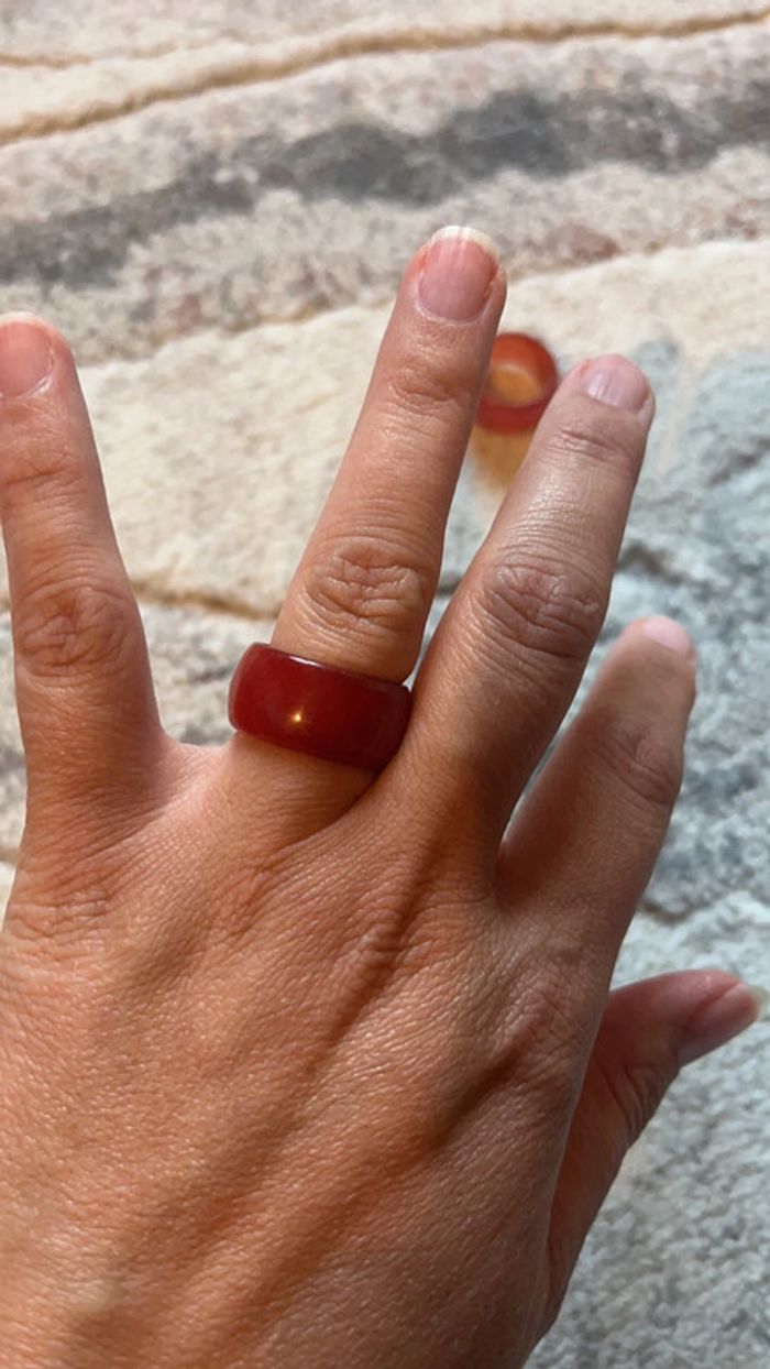 Bague jade rouge - photo numéro 2