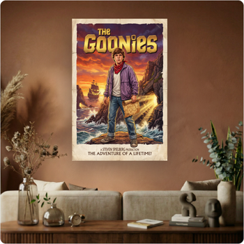 Affiche film "The Goonies" poster aventure pirate vintage déco murale A3 Sans cadre