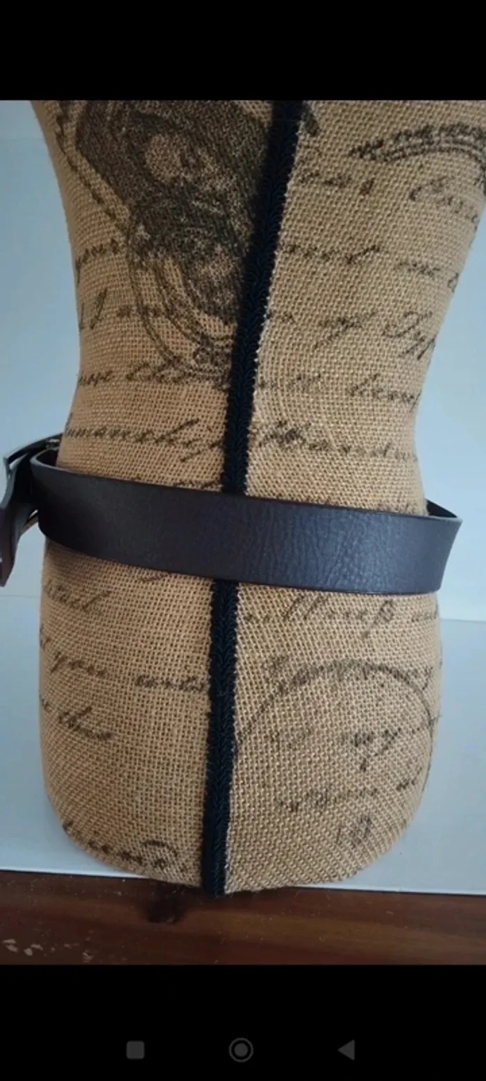 Ceinture marron boucle rectangulaire 90 cm - photo numéro 3