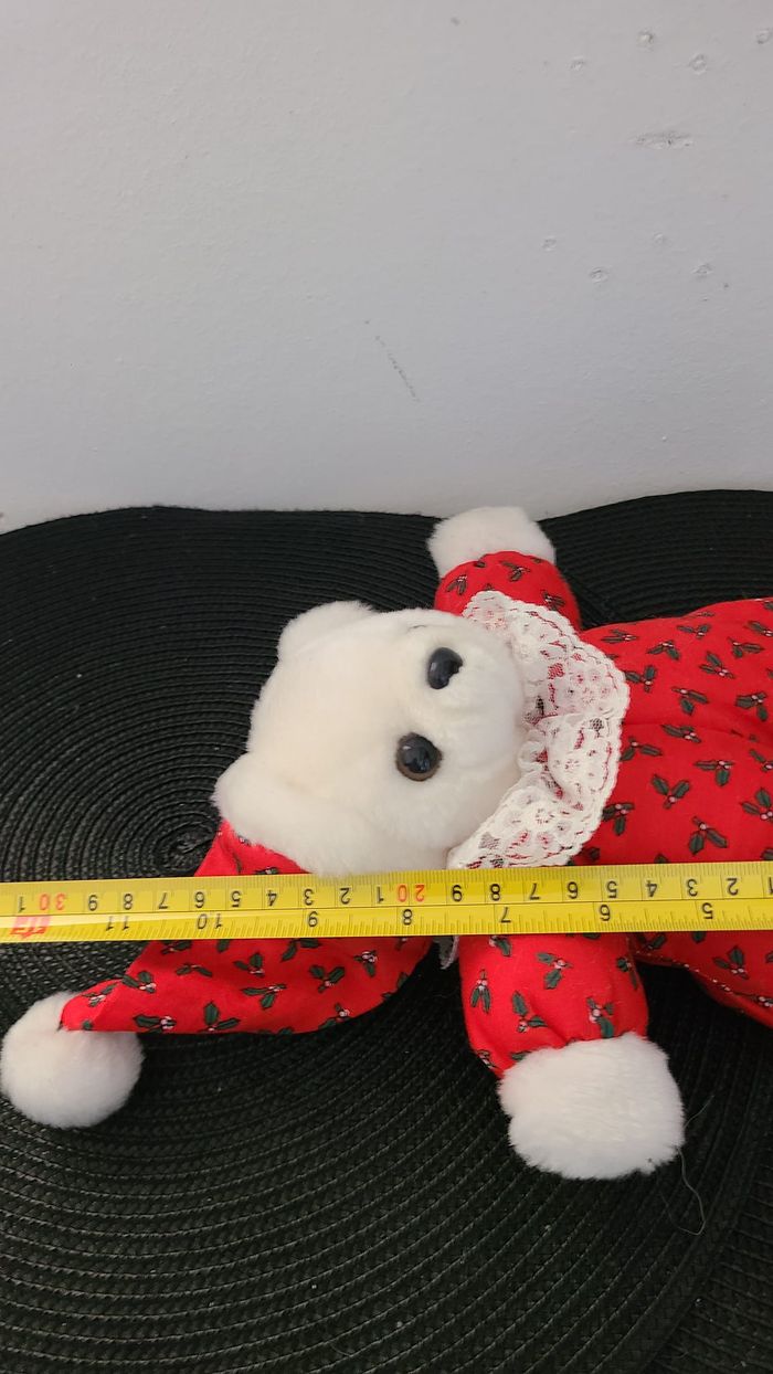 Ours des Fêtes vintage, peluche peluche ours blanc - photo numéro 4