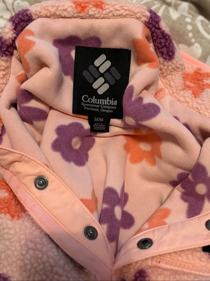 Polaire Columbia fleurie rose taille S - photo numéro 3