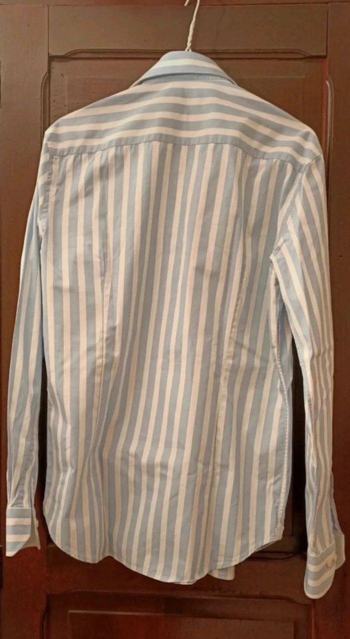 Chemise à rayures turquoise taille S - photo numéro 5