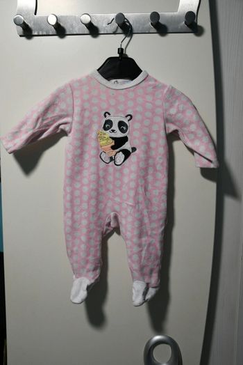 Pyjama velours panda, 3mois