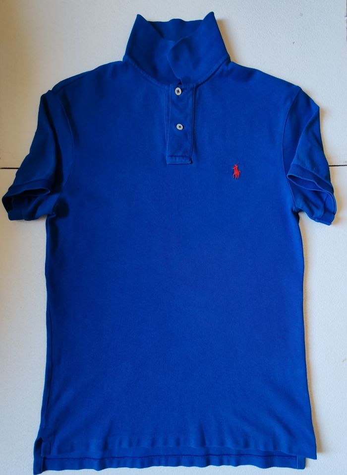 Polo Ralph Lauren slim fit bleu poney rouge Taille s - photo numéro 5