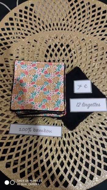 12 lingettes lavables neuf