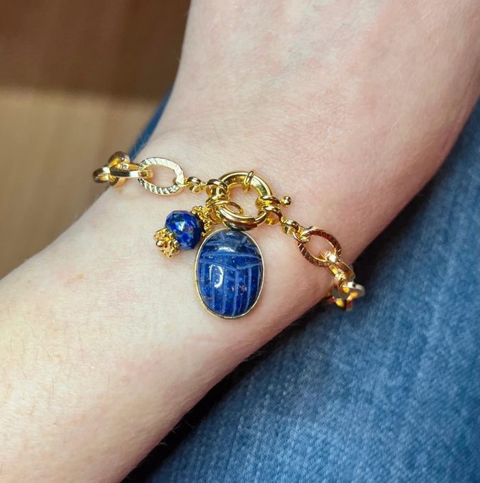 Bracelet amulette scarabée Lapis-Lazuli - photo numéro 2