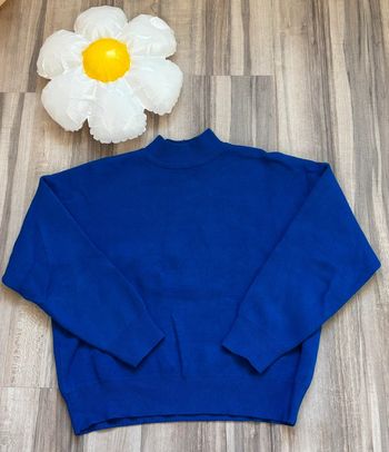 Pull à col bleu