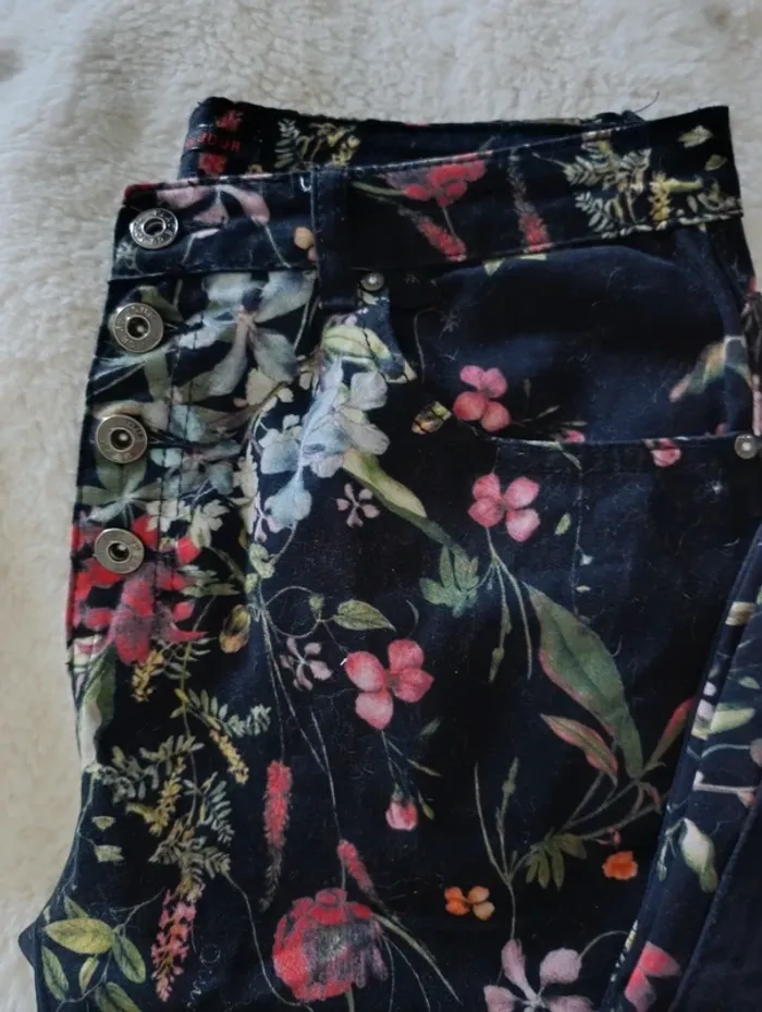 Pantalon jean cotton fleuris place du jour 40 - photo numéro 2