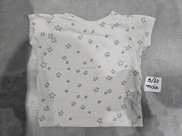 T-shirt blanc bébé fille 9/12 mois - photo numéro 2