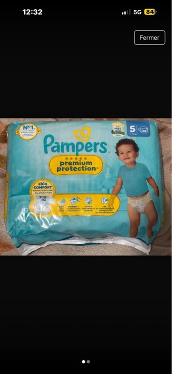 Pampers premium protection taille 5 neuf 