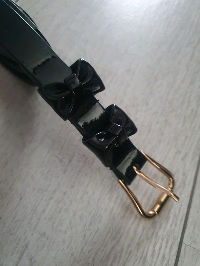 Ceinture Nœuds Noire Brillant