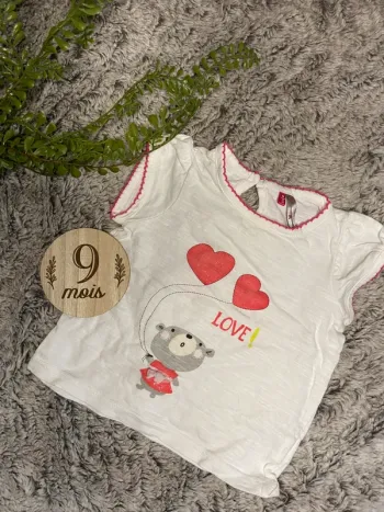 T-shirt manches courtes fille 9 mois