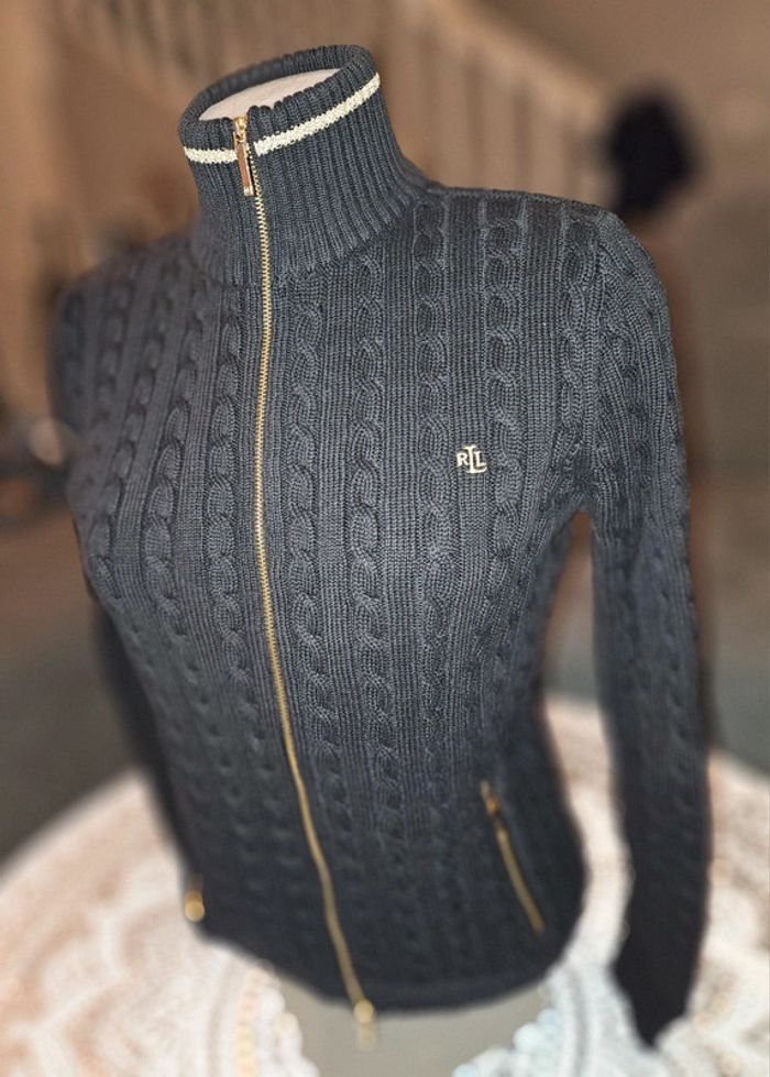 Gilet zippé torsadé Lauren ralph lauren - photo numéro 2