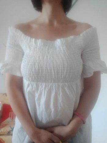 Haut blanc. Femme . Manches courtes. Promod.
Taille 36