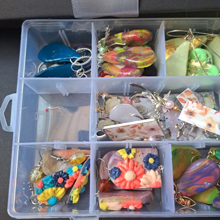 Lot de boucles d'oreilles pendante avec pendentif assortie multicolore - photo numéro 3