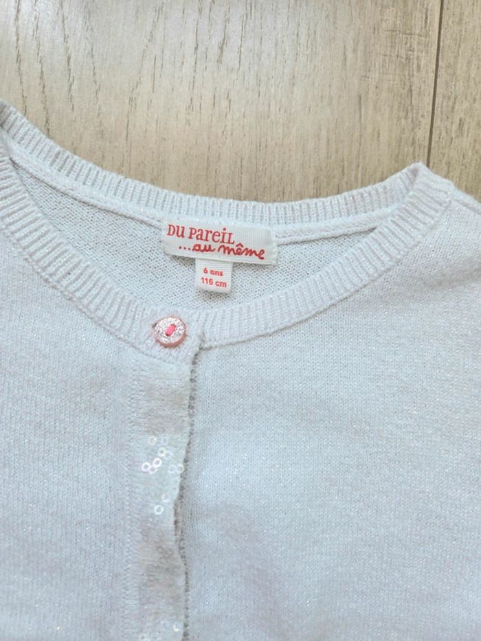 Gilet blanc pailleté 6 ans - photo numéro 3