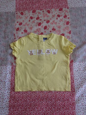 T-Shirt manches courtes jaune 9 mois