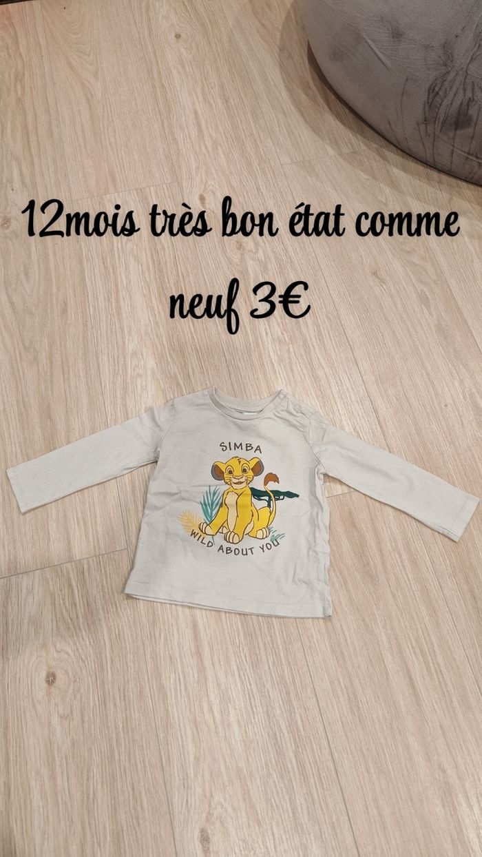 T-shirt manche longue Simba 12mois