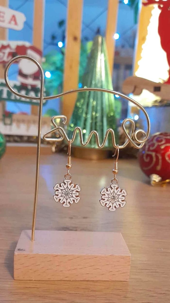 Bijoux Noël | Boucles d’Oreilles neuves Flocon de neige