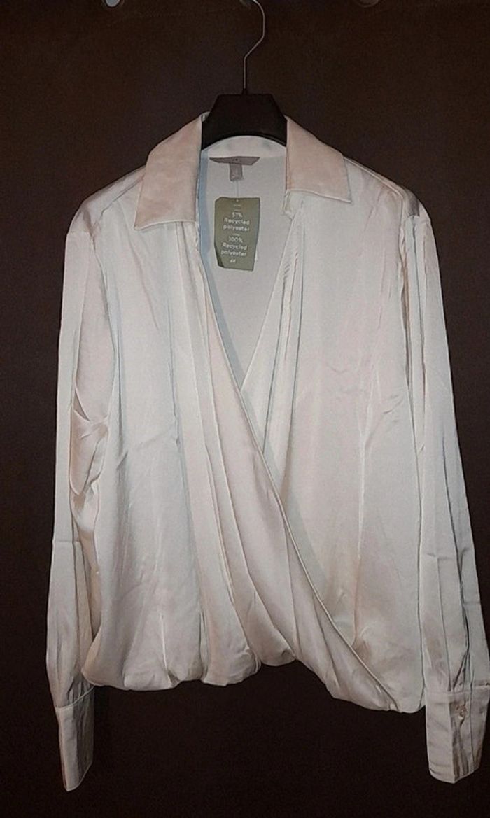 Blouse cache coeur de chez h&m, tzille xl couleur blanc avec
